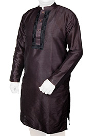 Black Slik-Cotton Short Panjabi (P135)