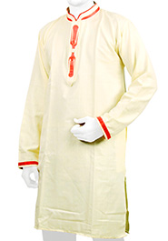  PaleGoldenRod Khadi Cotton Panjabi (P-113) icon