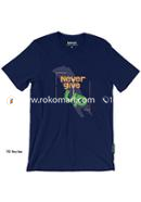 Never Give Up T-Shirt - L Size (Navy Blue Color)