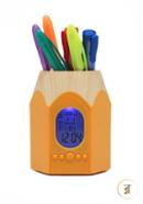 Charming Pen Holder With Clock