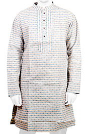DarkSeaGreen Stripe Andi Cotton Panjabi (P-111)