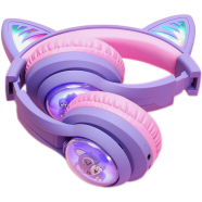 iClever Cat Ear Bluetooth Headphones (Purple)