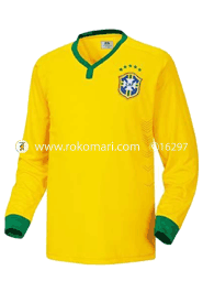 Brazil Home Jersey : Very Exclusive Full Sleeve Jersey With Short Pant