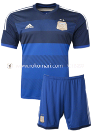 Argentina Away Jersey : Very Exclusive Half Sleeve Jersey With Short Pant