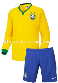 Brazil Home Jersey : Special Full Sleeve Jersey With Short Pant