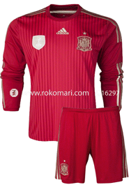 Spain Home Jersey : Special Full Sleeve Jersey With Short Pant