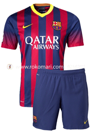 Barcelona Home Club Jersey : Very Exclusive Half Sleeve Jersey With Short Pant