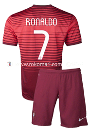 Portugal RONALDO 7 Home Jersey : Special Half Sleeve Jersey With Short Pant