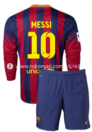 Barcelona MESSI 10 Home Club Jersey : Special Full Sleeve Jersey With Short Pant