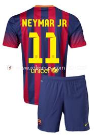 Barcelona NEYMAR JR 11 Home Club Jersey : Very Exclusive Half Sleeve Jersey With Short Pant
