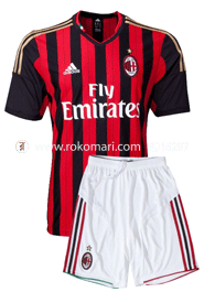 Ac Milan Home Club Jersey : Very Exclusive Half Sleeve Jersey With Short Pant