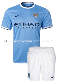 Man City Home Club Jersey : Very Exclusive Half Sleeve Jersey With Short Pant