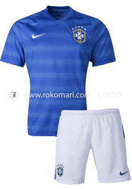 Brazil Away Jersey : Special Half Sleeve Jersey With Short Pant (For Kids) 