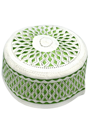 Muslim Prayer China Embroidery Cap-White and Green image