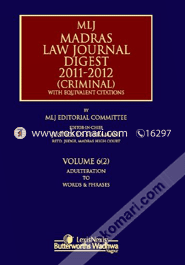 Mlj Madras Law Journal Digest 2011-2012 (Criminal): With Equivalent Citations - Vol. 6 (2) image