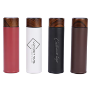 Stainless Steel Vacuum Flask Thermos Cup With Wooden Cove image