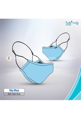 Turaag Protex SKY BLUE Face Mask For Men - 1 Pcs (Washable and reusable up to 25 times) image