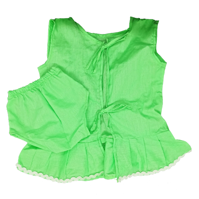 100 Percent Cotton And Handmade/Homemade Newborn Baby Girl NIMA 4 Pcs (2 set) Combo, Soft And High Quality 2 Different Color (nima_2)Green,0-12 Months image