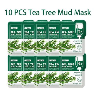 10pcs LAIKOU Tea Tree Mud Mask Deep Cleansing Moisturizing Oil-Control Anti Wrinkle Whitening Essence Clay Mask Face Skin Care image