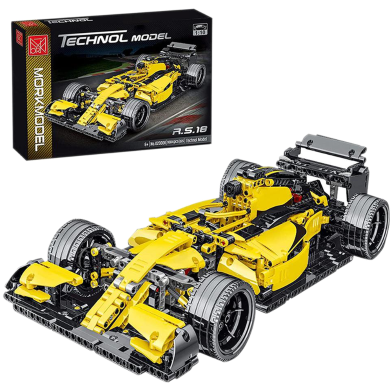 1:10 Yellow Racing Car Blocks 1084pcs Technic Formula 1 Exclusive Car Building Blocks Set image