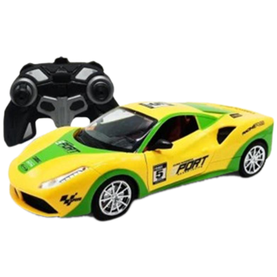 1 16 Racing Sports Mood Model Rechargeable Remote Control RC Car car rc sprots y 689s Yellow Non Brand Rokomari