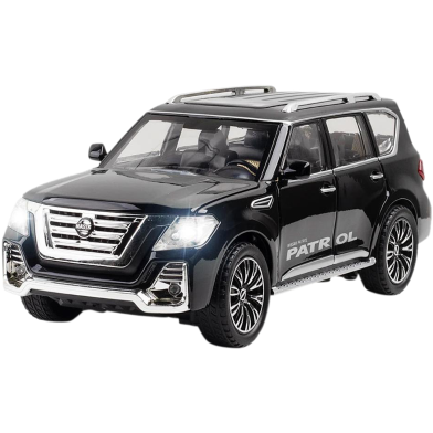 1:24 Nissan Patrol SUV Diecast Alloy Car ChiMei Luxurious Simulation Toy Vehicles Metal Car 6 Doors Open Model Car Sound Light Toys For Gift image