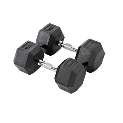 12.5Kg Hex Dumbbell 1 Pair Total 25Kg - Black image