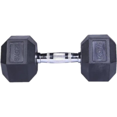 12.5 KG Hex Dumbbell 1 Pcs - Black image