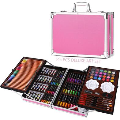Art Painting Set Wooden Box 180 Pcs - Free Handmade Drawing Pad A4 Size 20  Pages : Iconic Sourcing