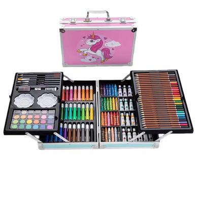 145 pieces of aluminum box painting set double layer set brush student watercolor pen suit learning stationery prizes gift box image