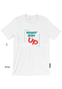 Never Give Up T-Shirt - XXL Size (White Color) image