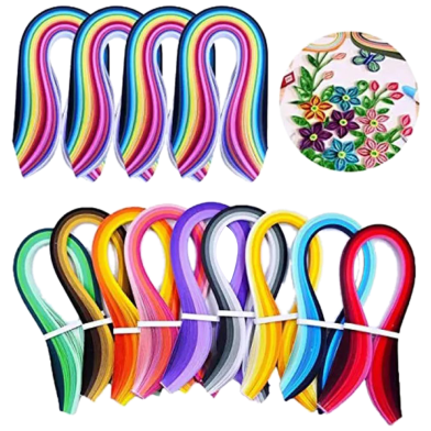 180 Strips Paper Quilling Strips Set, 36 Colors,54cm Length,3/5/7/10mm Width image
