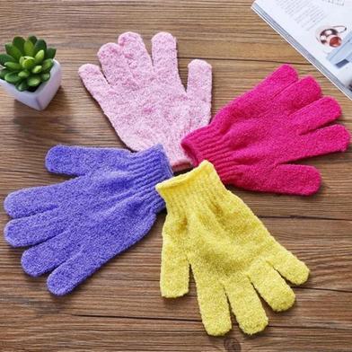 1Pair Shower Gloves Exfoliating Wash Skin Spa Bath Gloves Foam Bath Skid Resistance Body Mage Cleaning Loofah Scrubber image