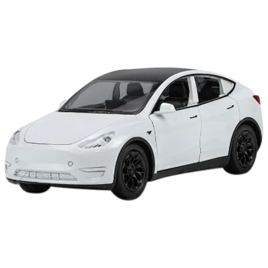1 32 Tesla Model Y SUV Toy Car Model Diecast Alloy Metal Miniature Sound And Light Pull Back 1 32 Collection Gift For Boy Children image