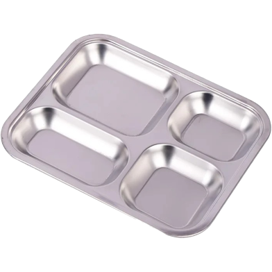 1 Pcs Compartment Stainless Steel Cafeteria Tray image