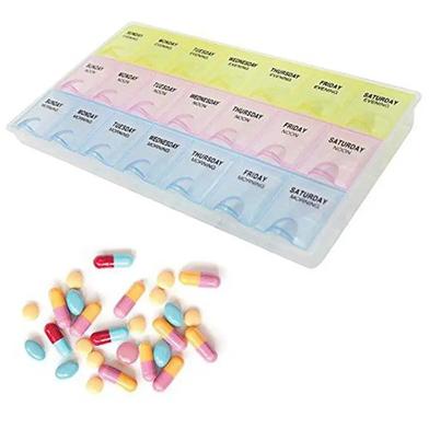21 Slots Multicolor 7 Days Health Care Pill Case Plastic Medicine Container image