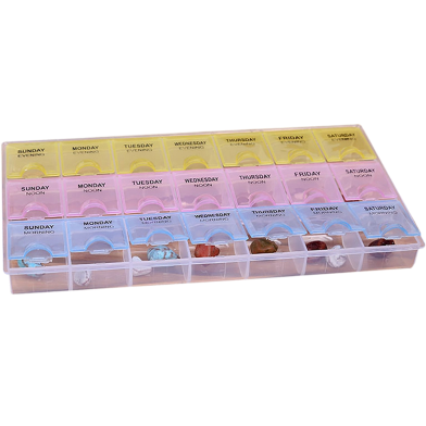 21 Slots Multicolor 7 Days Health Care Pill Case Plastic Medicine Container image