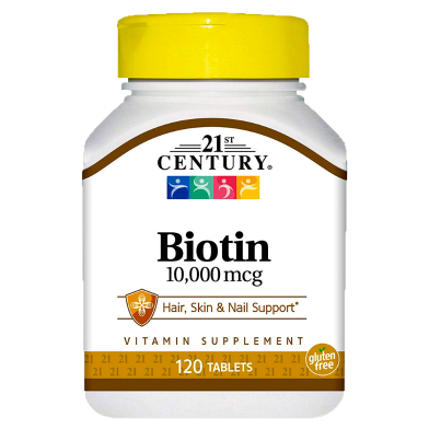 21st Century Biotin 10,000mcg - 120 Tablets image