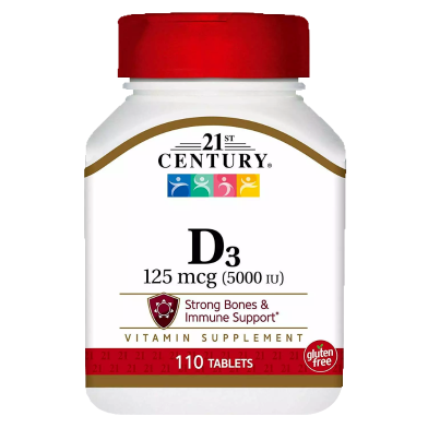 21st Century Maximum Strength D3 5000 IU Tablets - 110 Count image