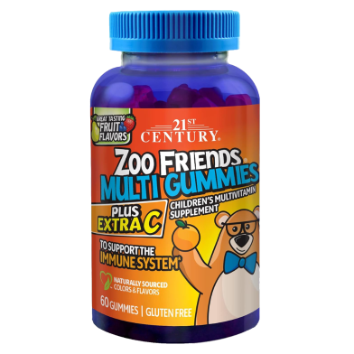 21st Century Zoo Friends Multi Gummies Fruit - 60 Count image