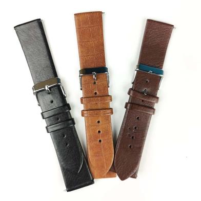 22mm Leather Strap for Smartwatch – Coffee Color image