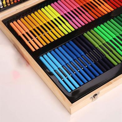 Art Painting Set Wooden Box 180 Pcs - Free Handmade Drawing Pad A4 Size 20  Pages : Iconic Sourcing