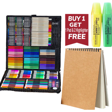 288 Pcs Art set, Kids Colors Pencil Drawing Art Set Get Drawing Pad And Two Highlighter Free image