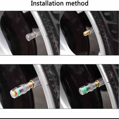 2 Pcs Motorcycle Tire Pressure Valve Cap Sensor Safety Indicator Eye Tire Pressure Inspection Diagnostic Tool image