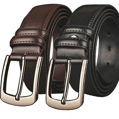 2 Pice black and Brown Combo Belt For Men image