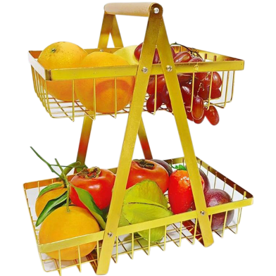 2 Tier Countertop Fruit Basket,Portable Fruit Bowle Basker for Kitchen Organizer Storage image