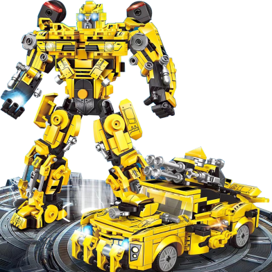 2 in 1 Transformer Optimus Prime Bumble Bee Robot Lego Building Block Model Toys - 813 PCS image