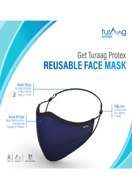 Turaag ProteX Three Layered Face Protection Mask For Men - 2 Pcs image