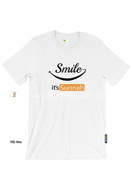 Smile It's Sunnah T-Shirt - L Size (White Color) image