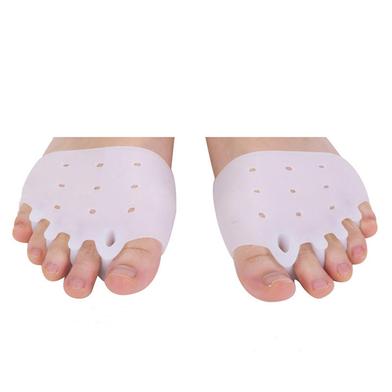 2pcs/Pair Silicone Comfortable Toe Braces 5-holes Toe Separators Hallux Valgus Straightener Orthodontic Foot Toe BracesFoot Care image